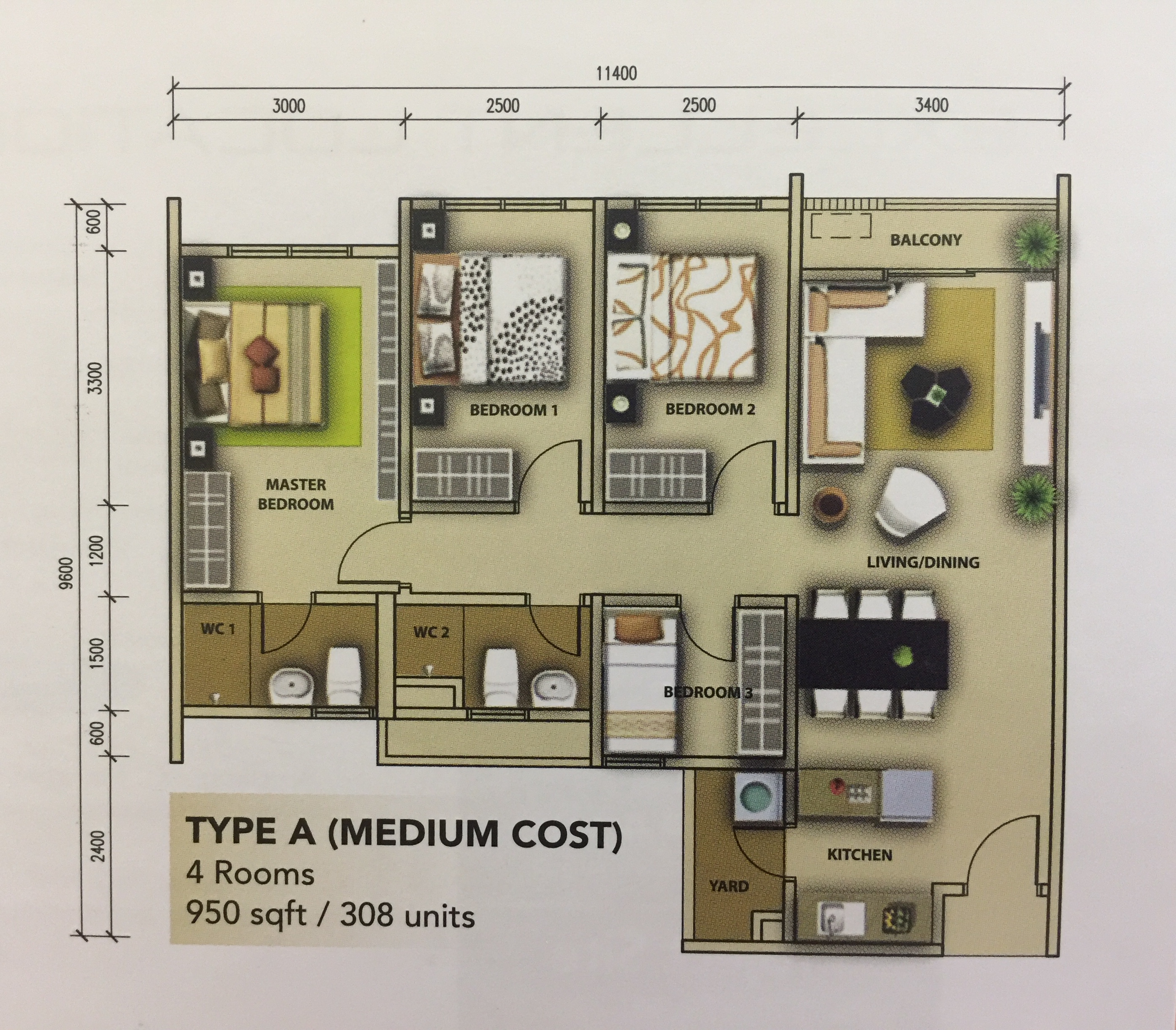 how much condo size enough to live?